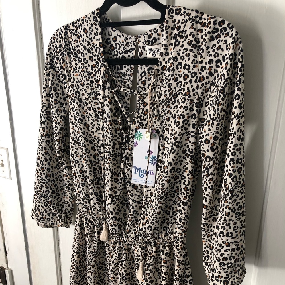 SMYM cheetah lace up romper